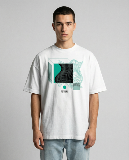 HARMONY: WHITE OVERSIZED T-SHIRT FOR MEN