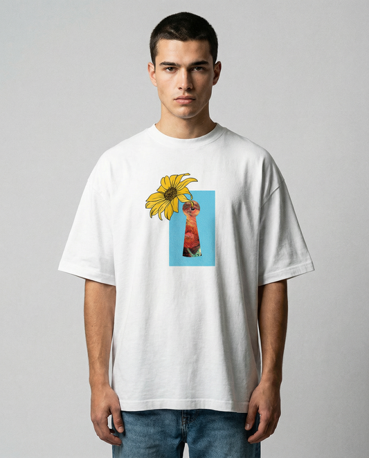 VAN GOGH: WHITE OVERSIZED T-SHIRT FOR MEN