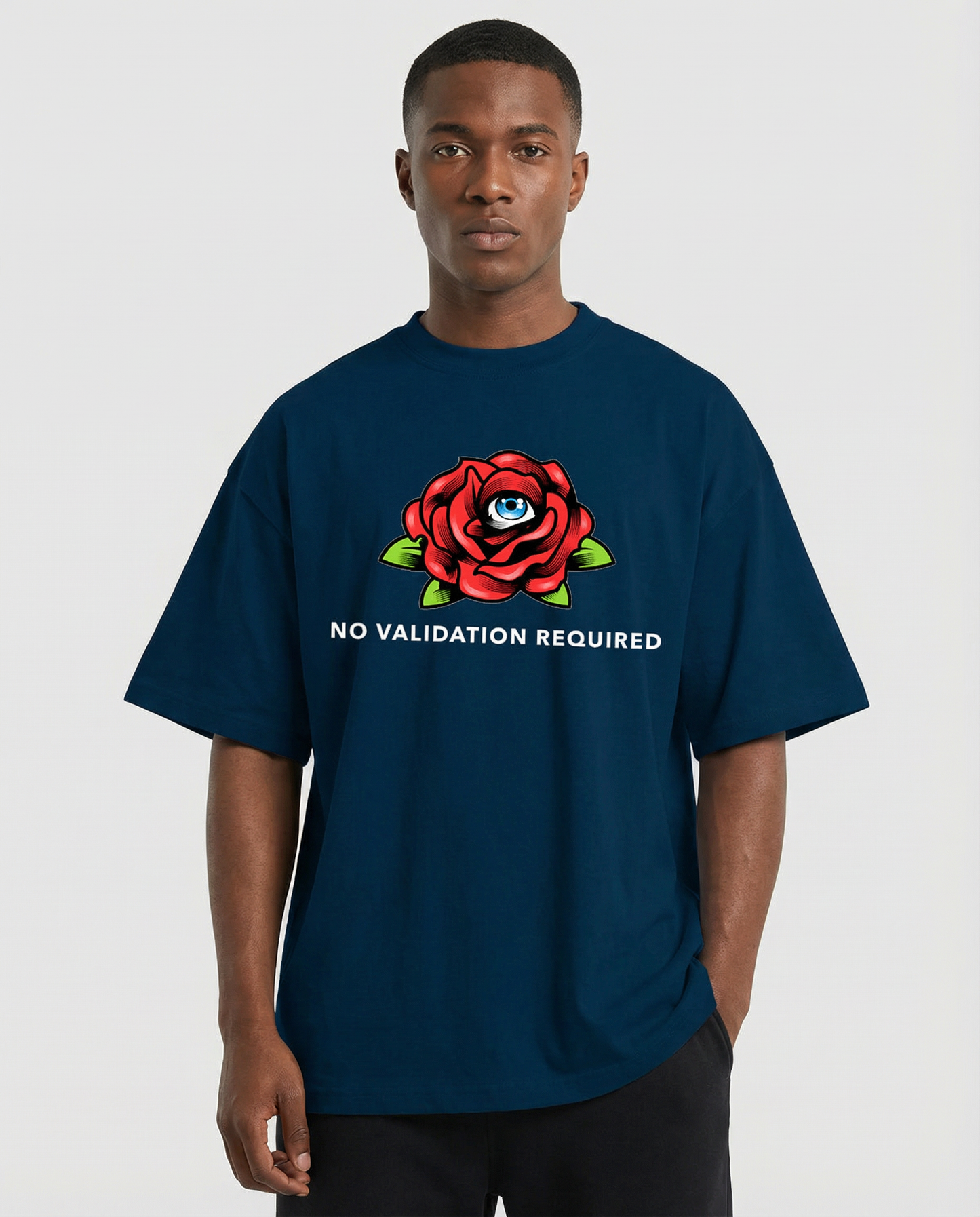 NO VALIDATION REQUIRED: NAVY BLUE OVERSIZED T-SHIRT