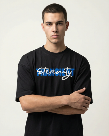 ETERNITY: BLACK MEN'S OVERSIZED T-SHIRT
