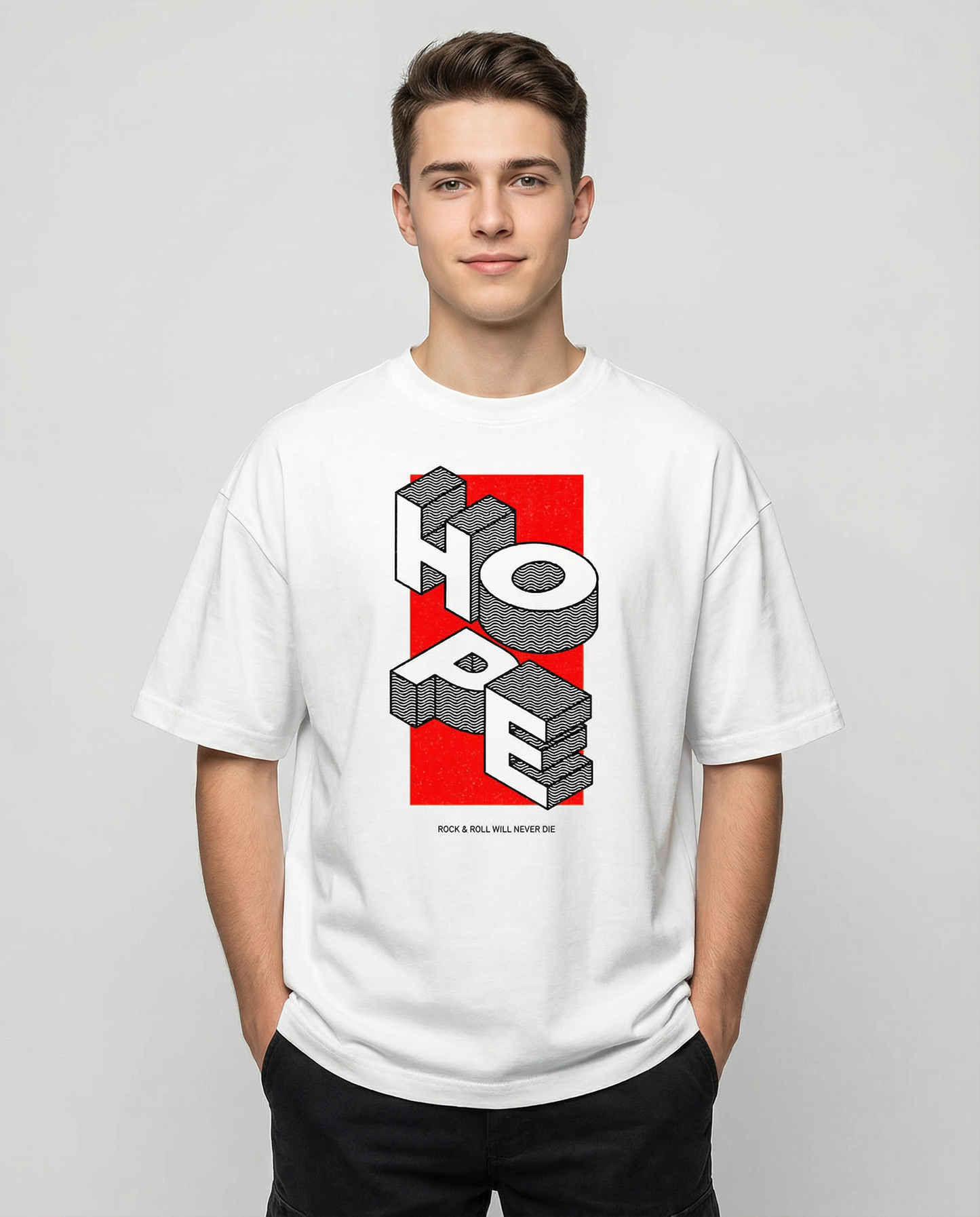 HOPE: WHITE OVERSIZED T-SHIRT