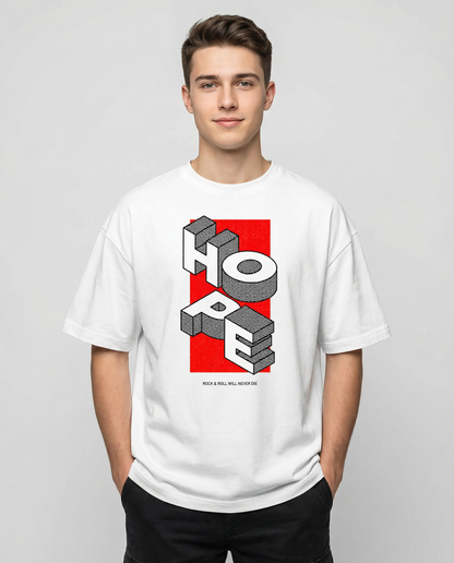HOPE: WHITE OVERSIZED T-SHIRT