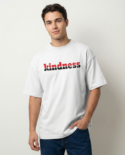 KINDNESS: WHITE OVERSIZED T-SHIRT FOR MEN