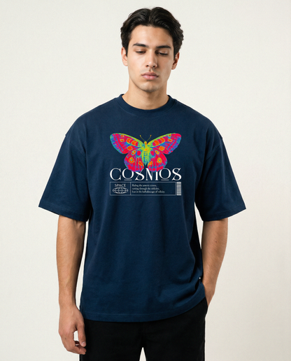 COSMOS: NAVY BLUE OVERSIZED T-SHIRT FOR MEN