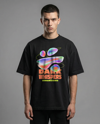 DARK WHISPERS: BLACK OVERSIZED T-SHIRT FOR MEN