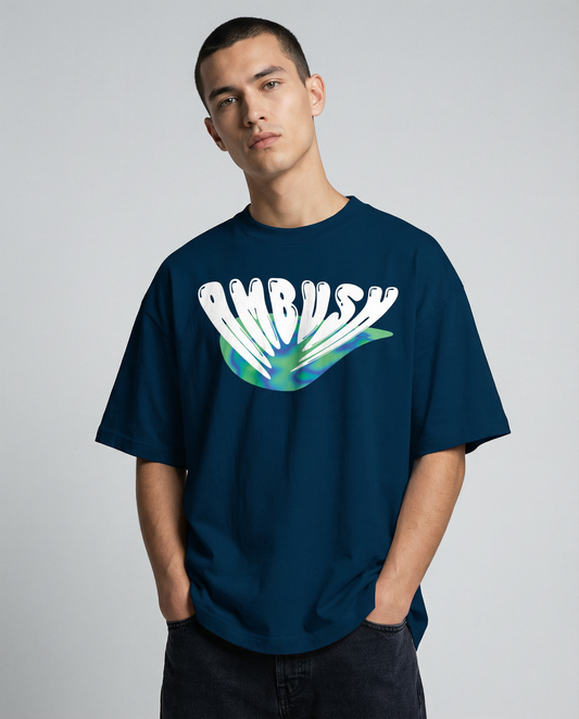 AMBUSH: NAVY BLUE OVERSIZED T-SHIRT FOR MEN