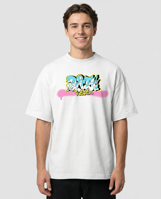 THE REBEL: WHITE OVERSIZED T-SHIRT FOR MEN