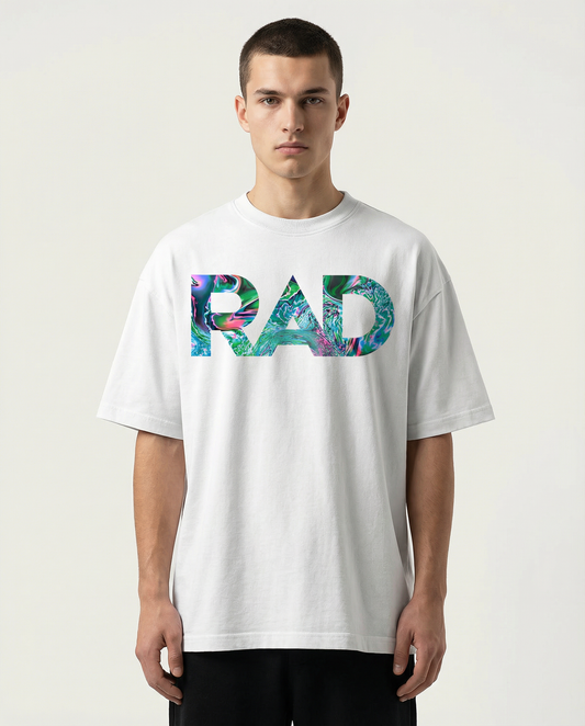 RAD: WHITE OVERSIZED T-SHIRT FOR MEN