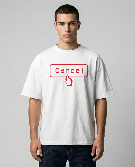 CANCEL: WHITE OVERSIZED T-SHIRT FOR MEN