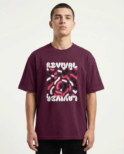 REVIVAL: BURGUNDY OVERSIZED T-SHIRT