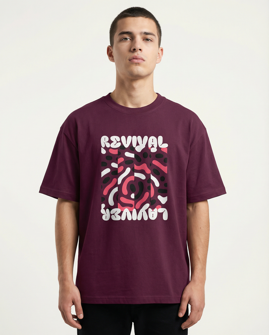 REVIVAL: BURGUNDY OVERSIZED T-SHIRT