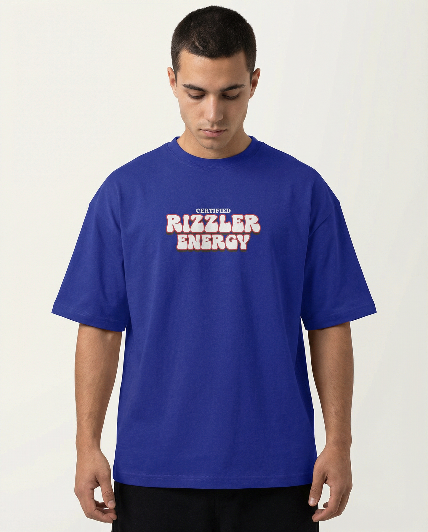 RIZZLER: ROYAL BLUE OVERSIZED T-SHIRT