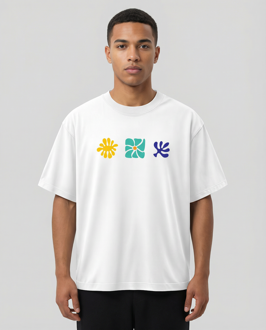 TRIPSS: White Oversized T-Shirt