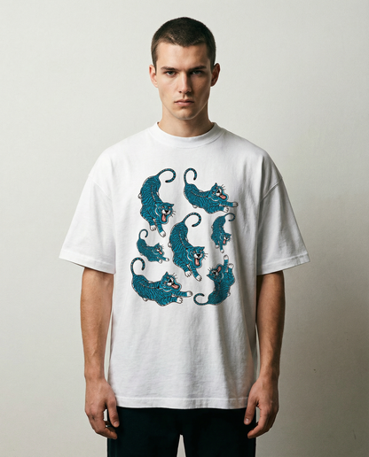 PREDATOR: WHITE OVERSIZED T-SHIRT FOR MEN