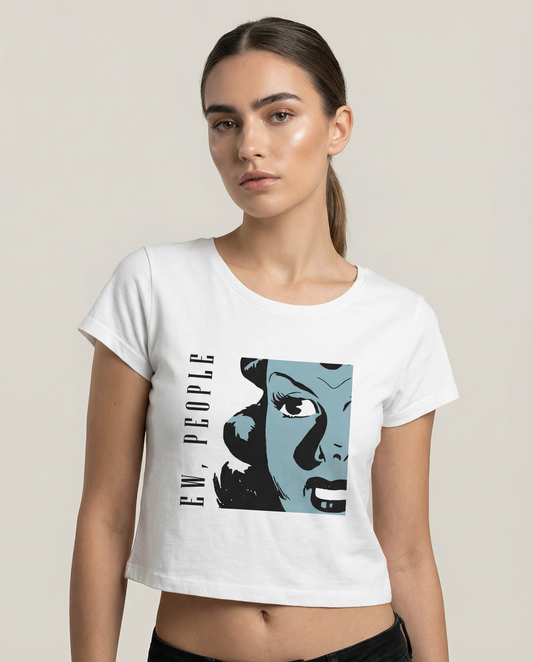 EW, PEOPLE: WHITE CROP TOP