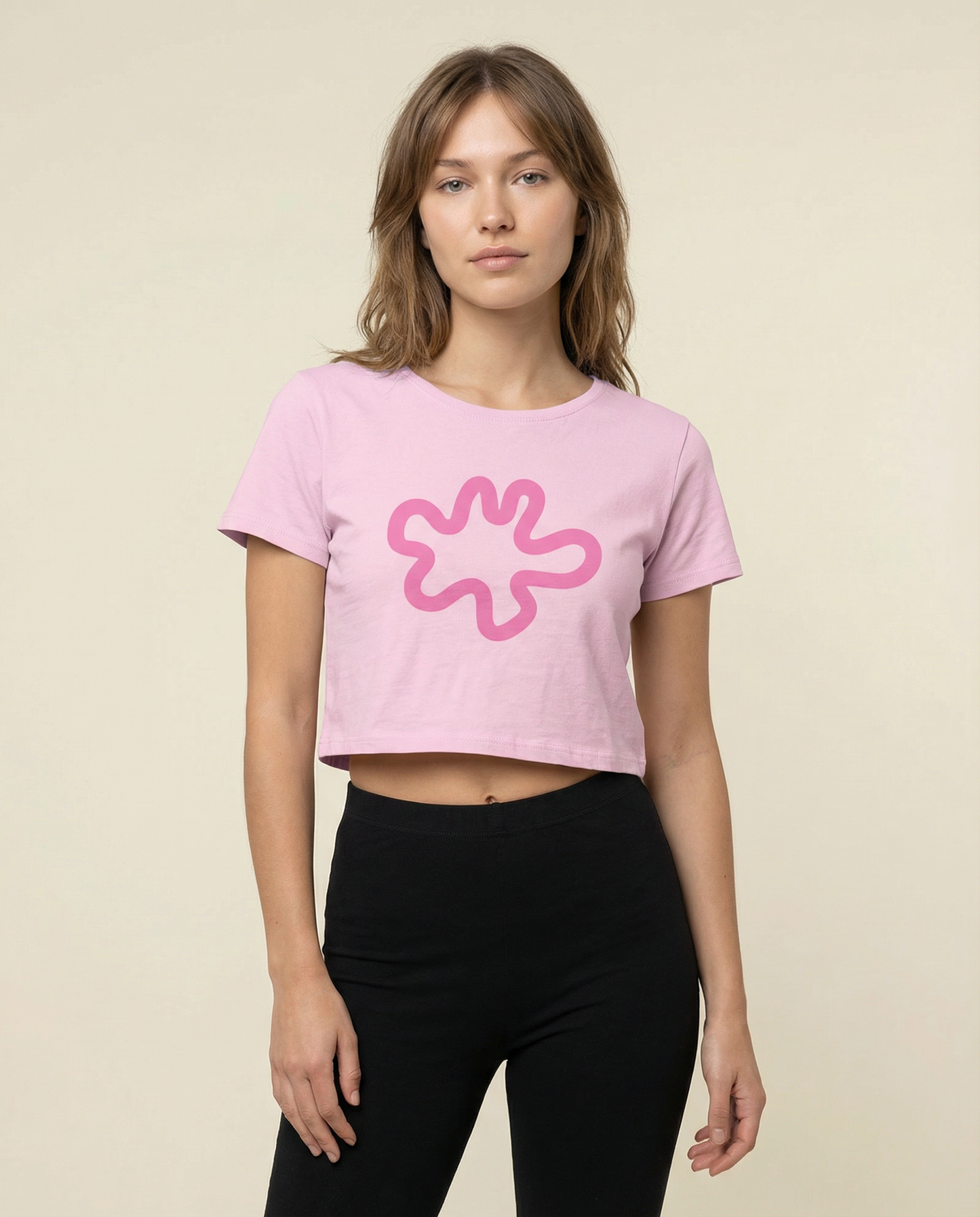 SQUIGGLE: BABY PINK CROP TOP