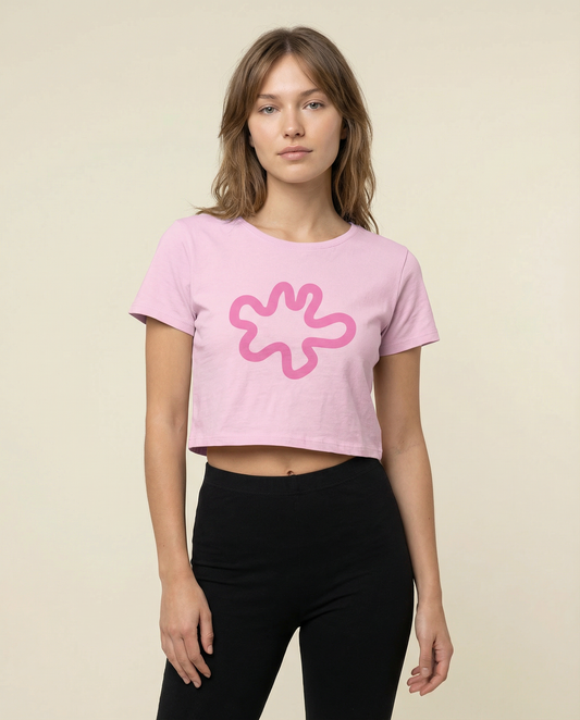 SQUIGGLE: BABY PINK CROP TOP