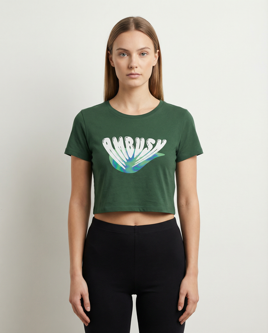 AMBUSH: OLIVE GREEN CROP TOP