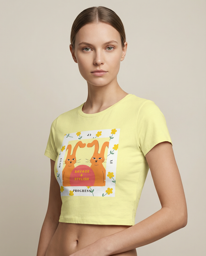 SAVAGE & STYLISH: BUTTER YELLOW CROP TOP