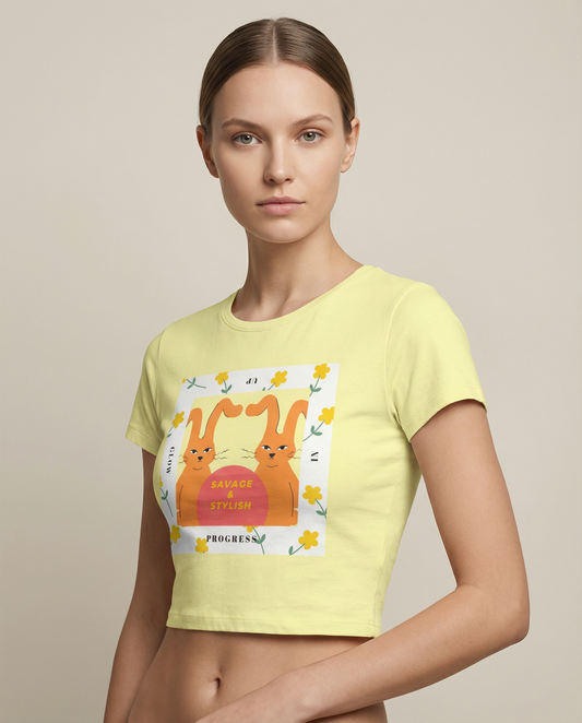 SAVAGE & STYLISH: BUTTER YELLOW CROP TOP