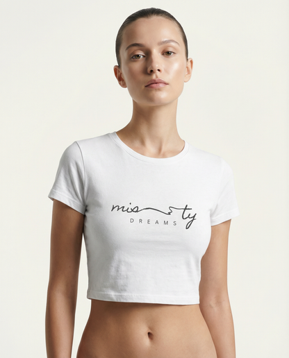 MISTY DREAMS: WHITE CROP TOP