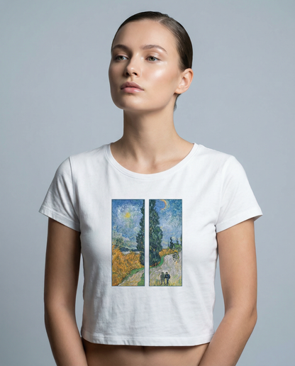 VINCENT: MELANGE GREY CROP TOP