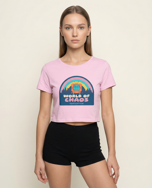WORLD OF CHAOS: BABY PINK CROP TOP