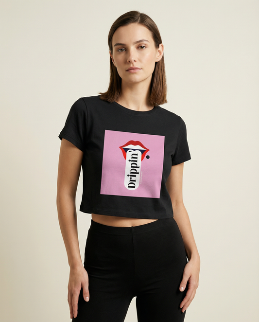 DRIPPIN': BLACK CROP TOP