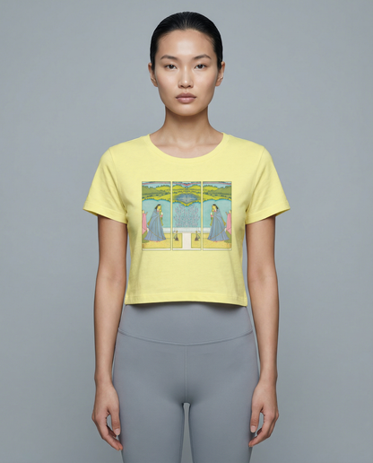 HOOKAH & FALCONS: BUTTER YELLOW CROP TOP