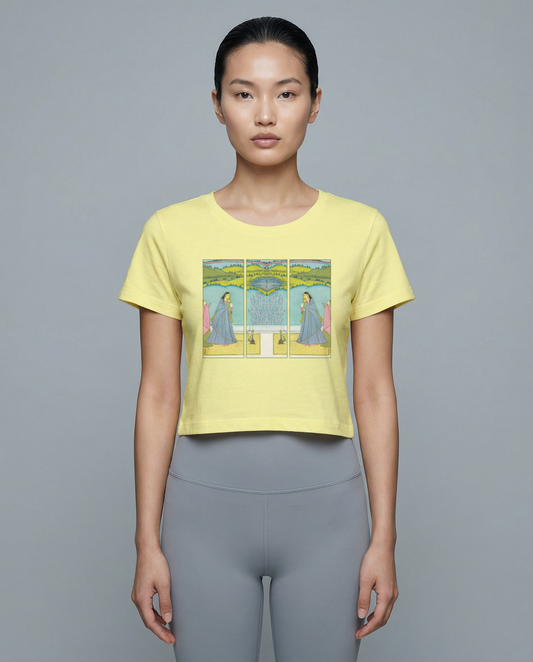 HOOKAH & FALCONS: BUTTER YELLOW CROP TOP