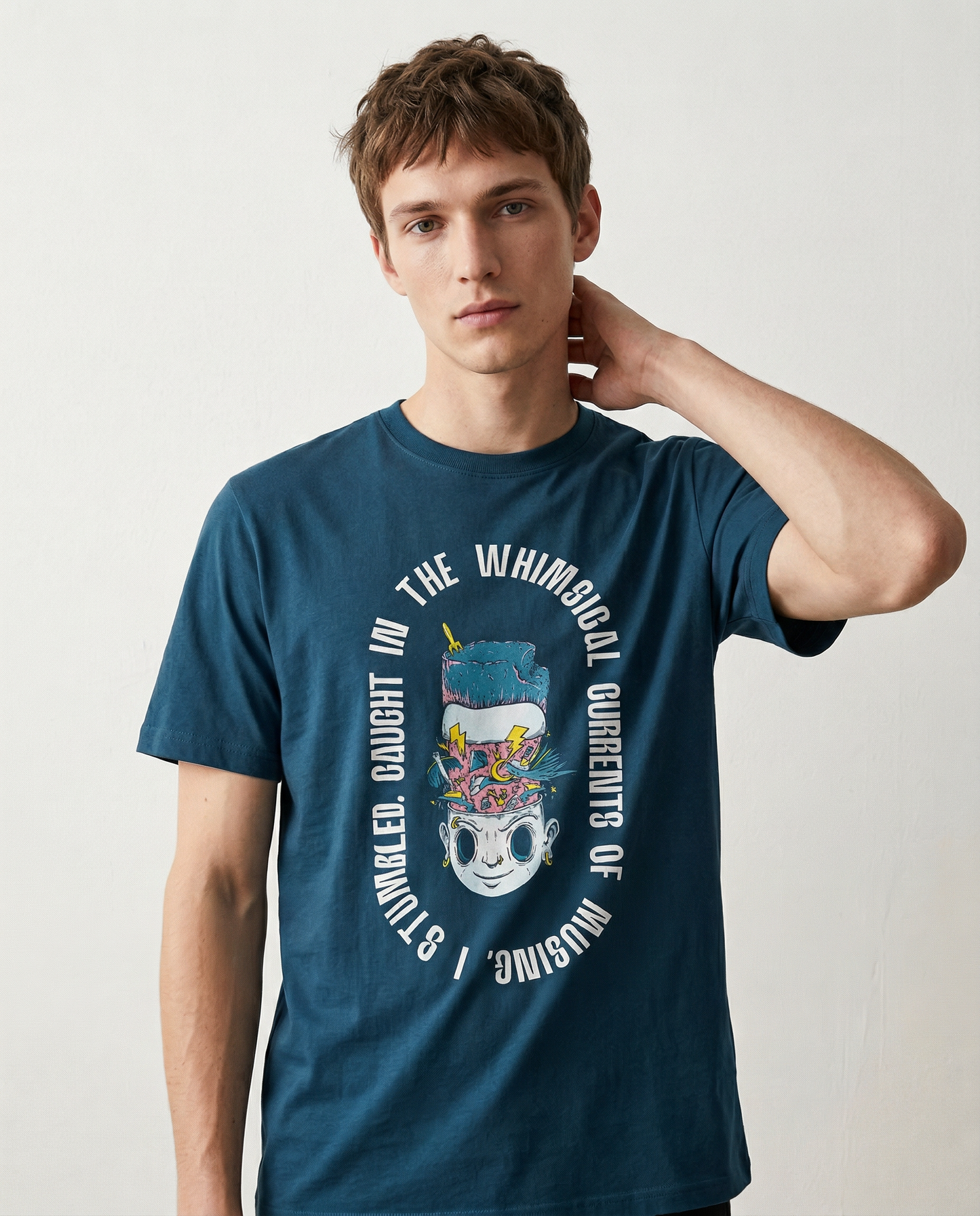 MUSINGS: NAVY BLUE ROUND NECK T-SHIRT