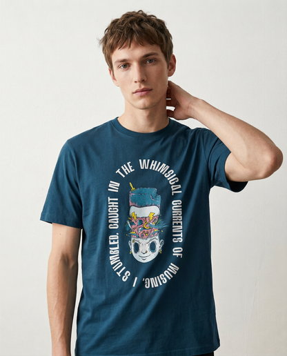 MUSINGS: NAVY BLUE ROUND NECK T-SHIRT