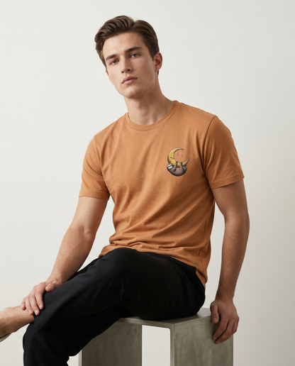 SLOTHING: MUSTARD YELLOW ROUND NECK T-SHIRT