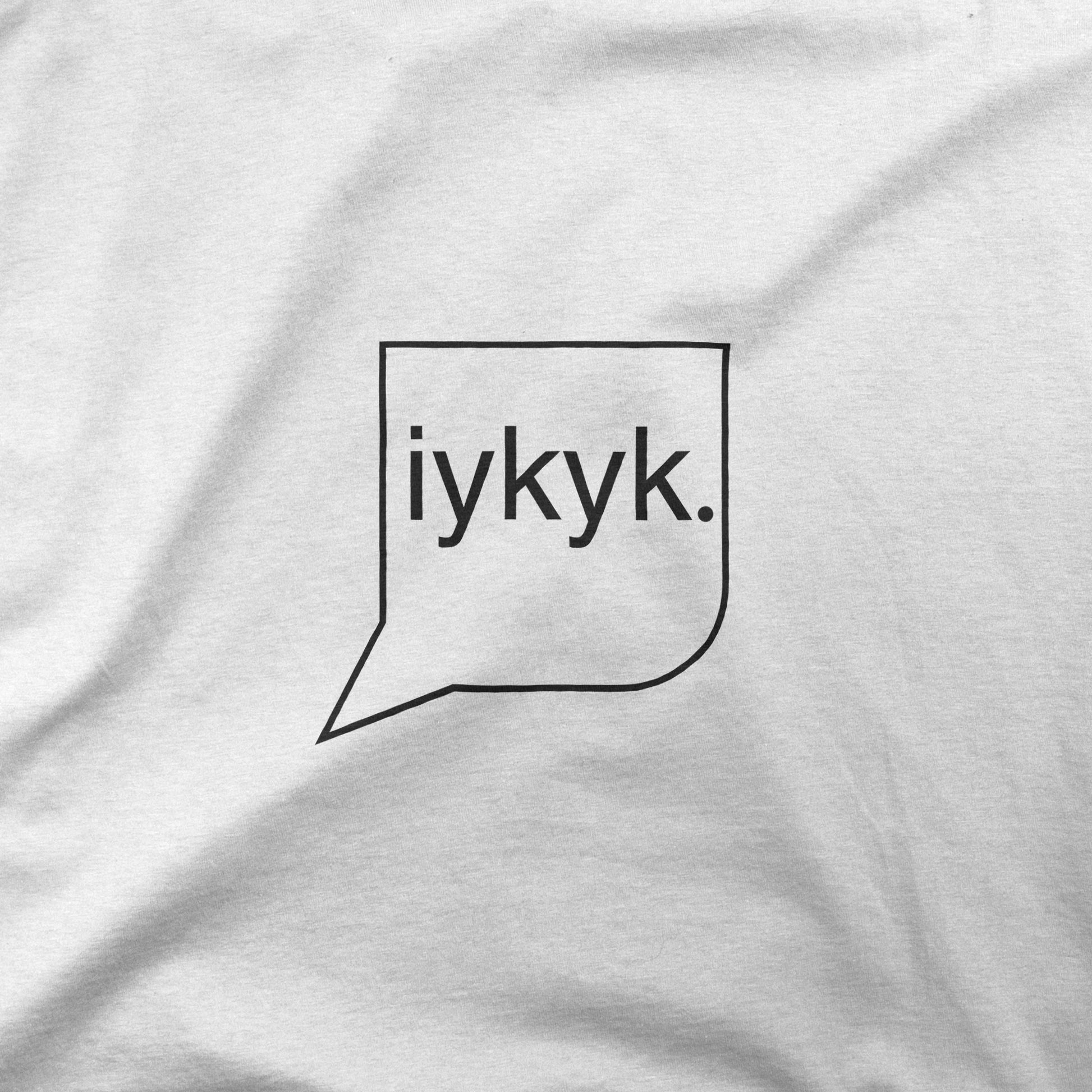 iykyk-white-round-neck-t-shirt