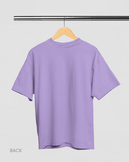 Solid Plain Lavender Oversized T-Shirt for Men