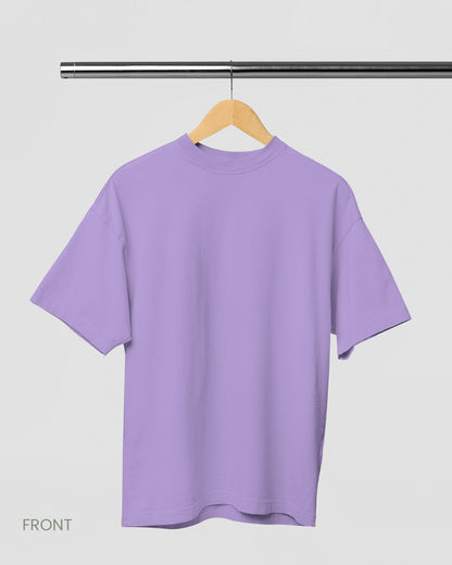 Solid Plain Lavender Oversized T-Shirt for Men