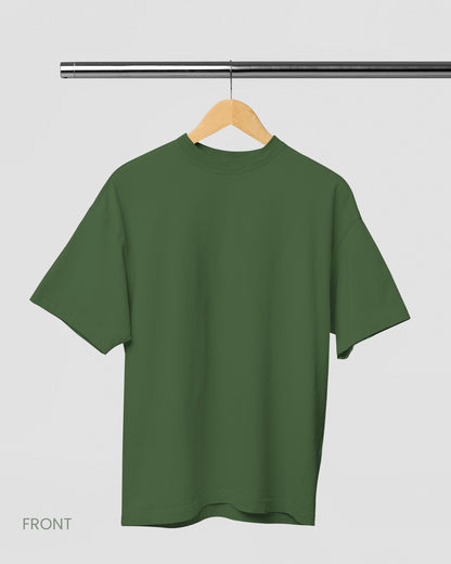 SOLID PLAIN: MILITARY GREEN PREMIUM OVERSIZED T-SHIRT