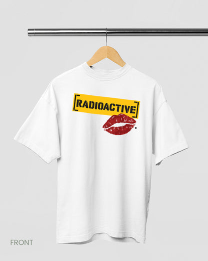 RADIOACTIVE: White Oversized T-Shirt for Men