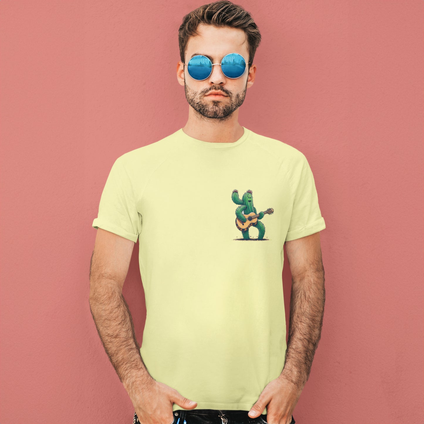 rocktus-butter-yellow-round-neck-t-shirt