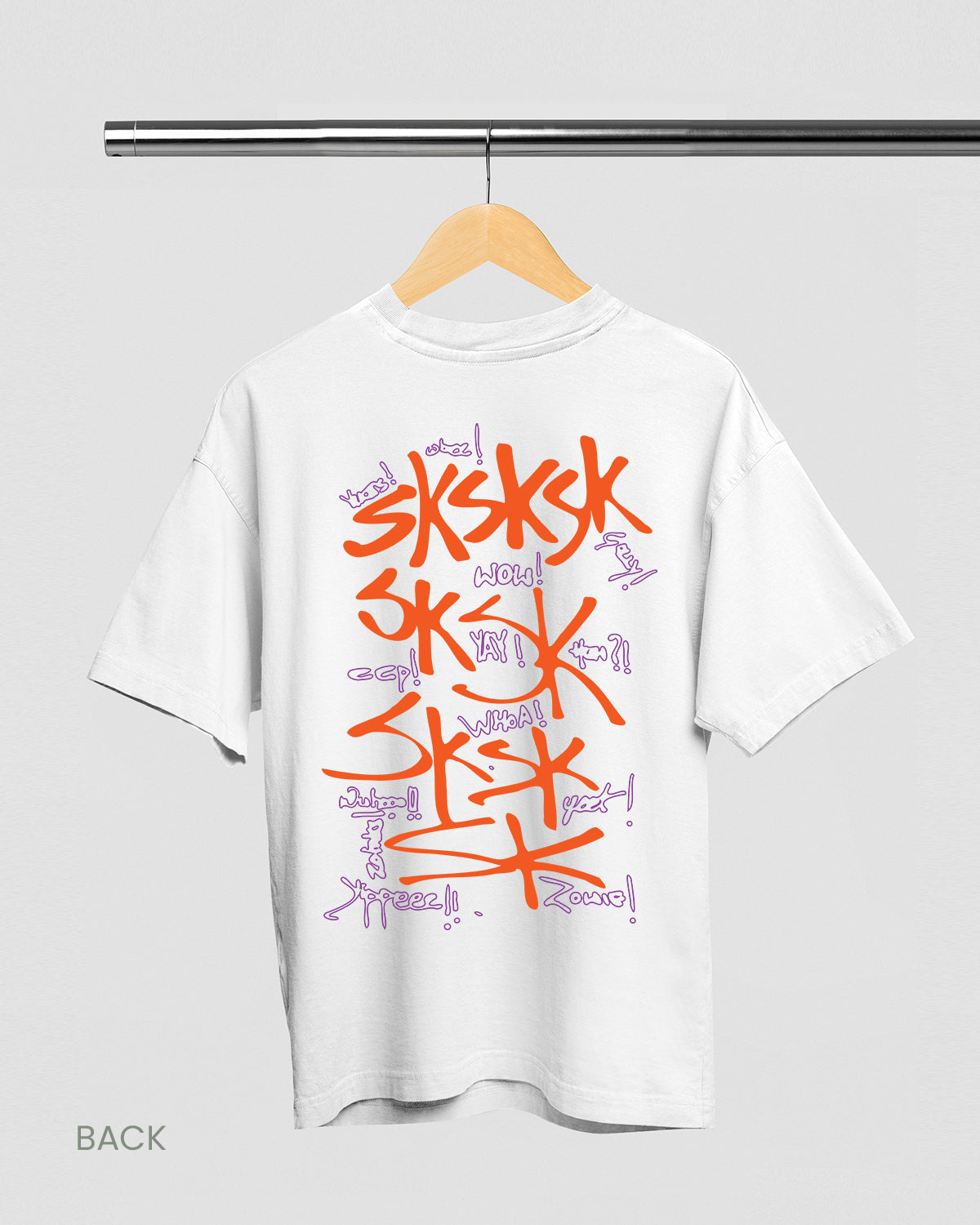 SKSK: White Oversized T-Shirt for Men