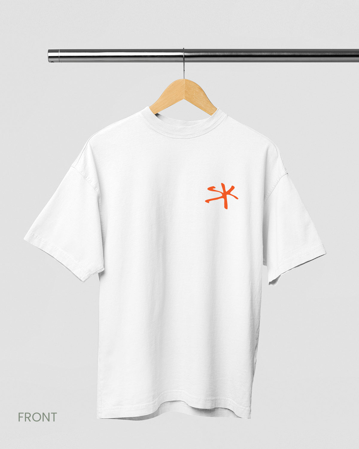 SKSK: White Oversized T-Shirt for Men