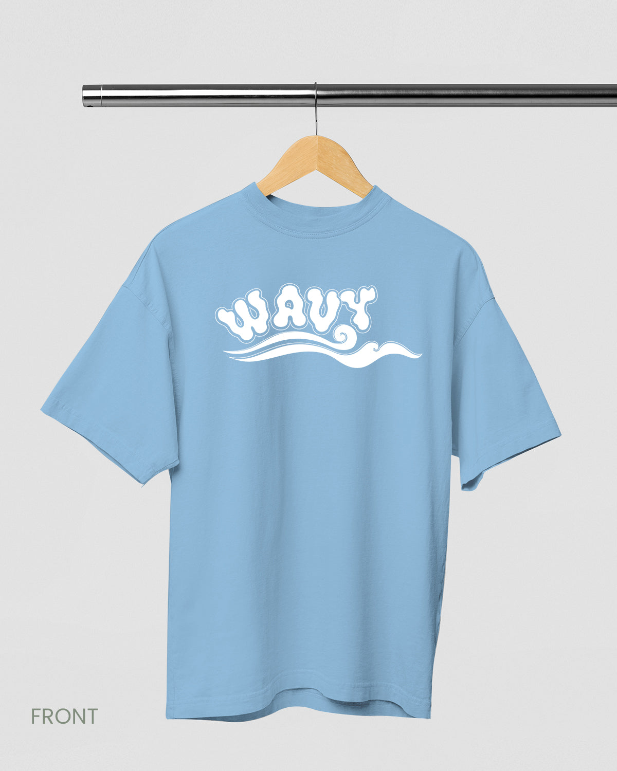 WAVY: Baby Blue Oversized T-Shirt for Men