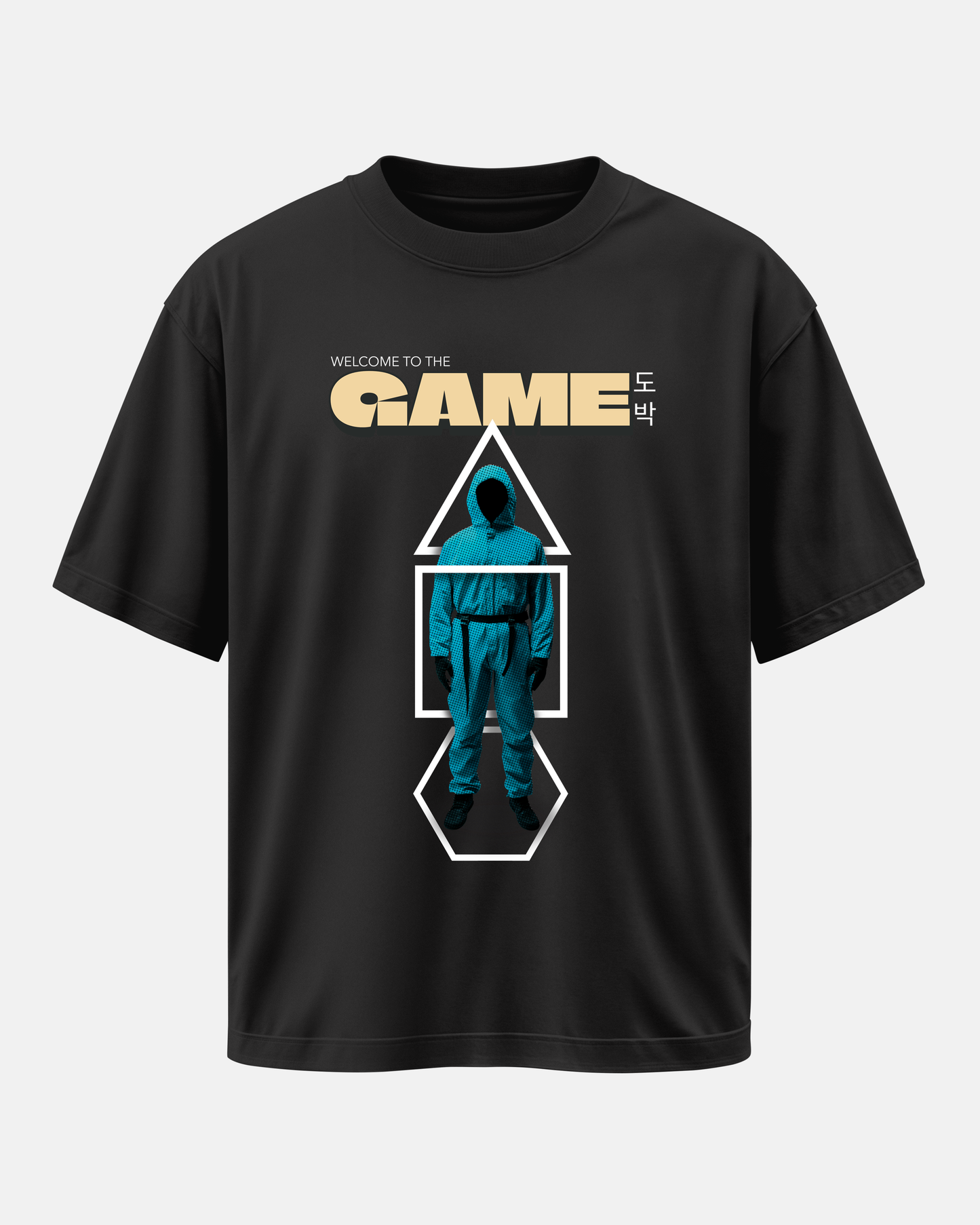 WELCOME TO THE GAME: Black Oversized T-Shirt