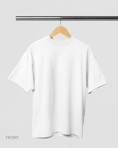 SOLID PLAIN: WHITE PREMIUM OVERSIZED T-SHIRT FOR MEN