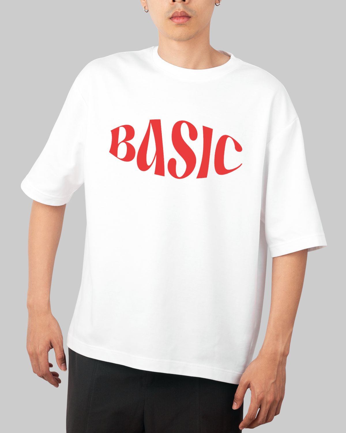 BASIC White Oversized T Shirt for Men