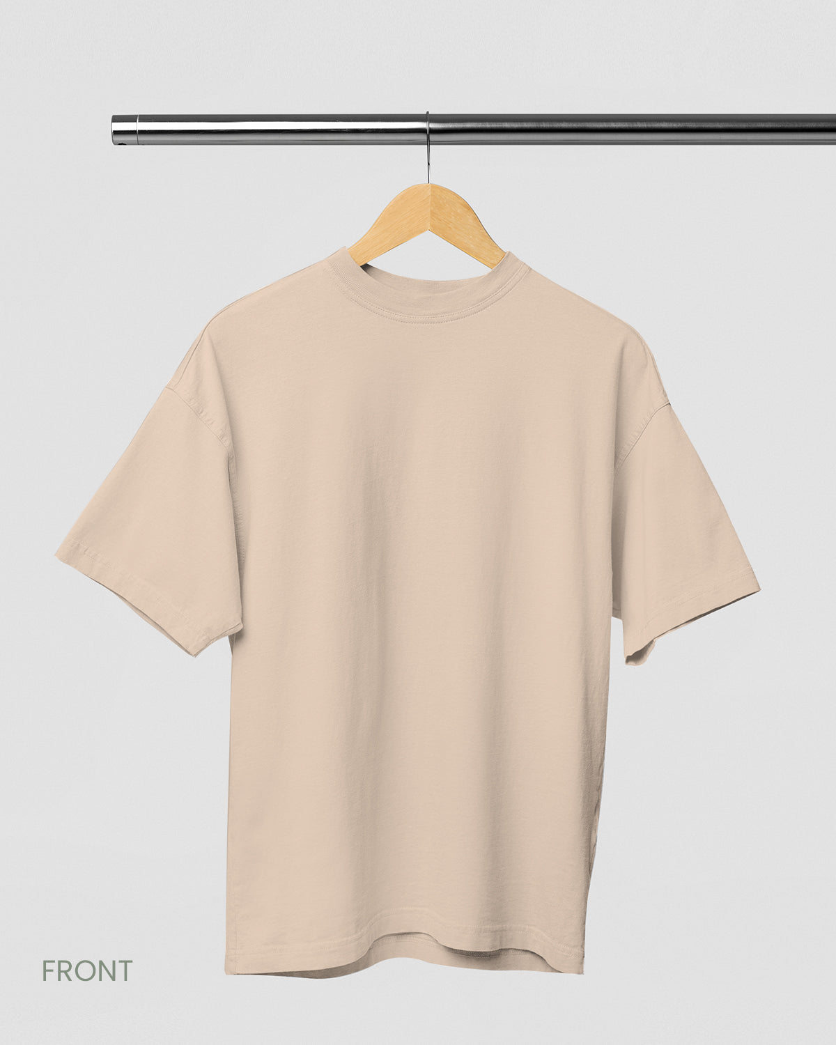 SOLID PLAIN: BEIGE PREMIUM OVERSIZED T-SHIRT