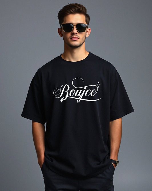 BOUJEE: Black Oversized T-Shirt for Men