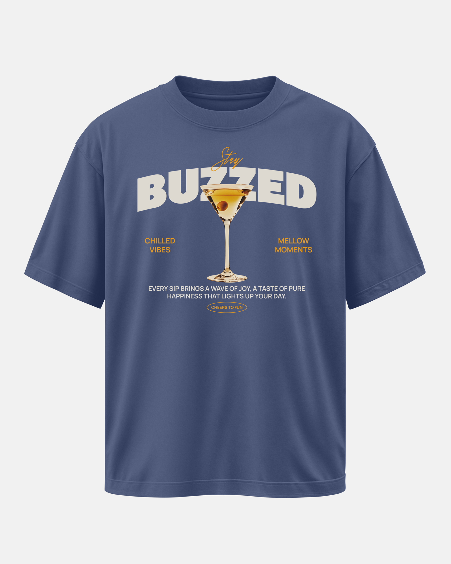 BUZZED: Steel Grey Oversized T-Shirt