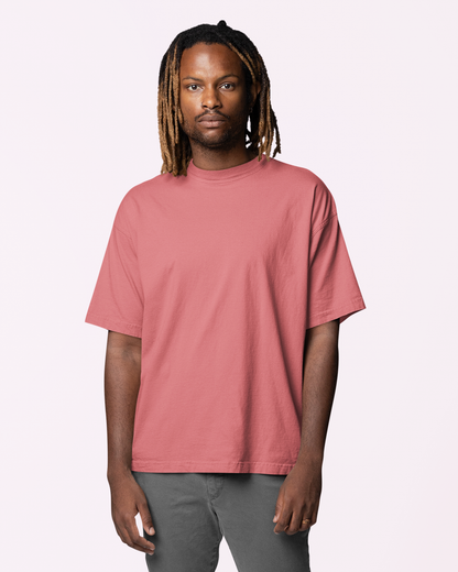 Solid Plain Dusty Rose Oversized T-Shirt for Men