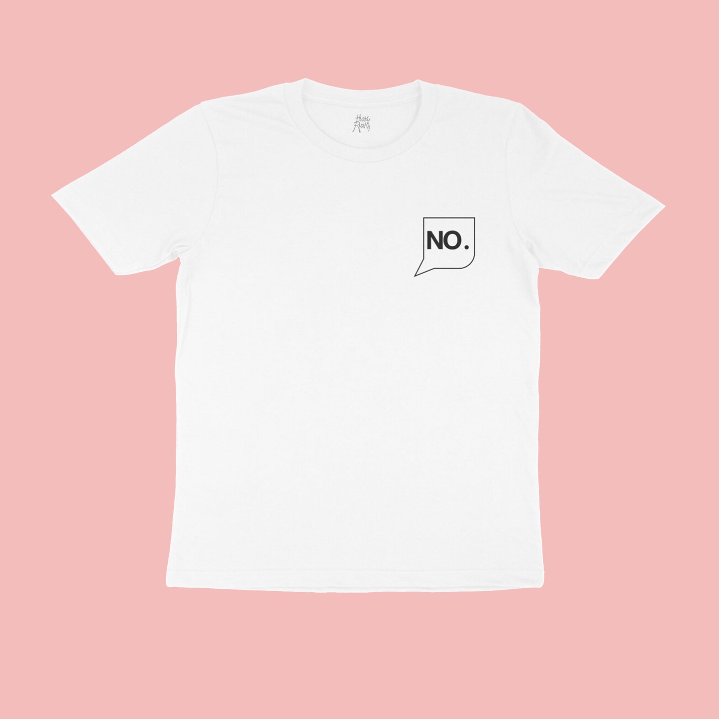 nope-white-round-neck-t-shirt